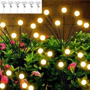 Solar Garden Lights - 6 Pack Solar Firefly Lights Outdoor Waterproof New